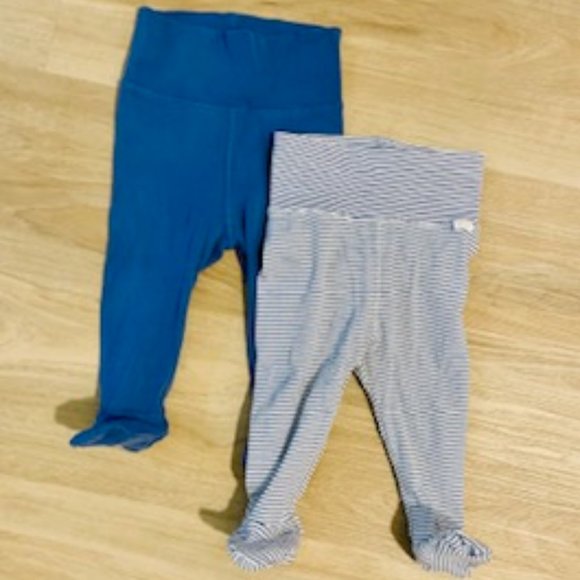 H&M 100% Cotton Footed Pants Set of 2  (4-6 Months) - Picture 1 of 1